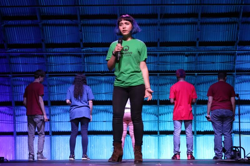Junior Andrea Barrera-Castro performs in the teen theatre collective of Creative Action, one of the local organizations that could be threatened by President Trump's proposed budget cuts. Photo supplied by Barrera-Castro.