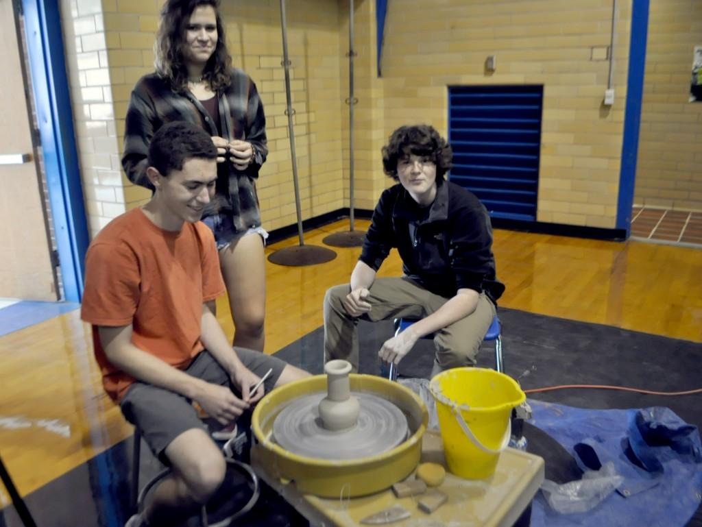 Ceramics is one art elective available to students who have completed the Art 1 course. Students explore a new media as they learn to throw pots and more.