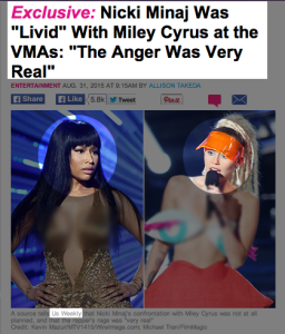 Us Weekly's article and illustrations used to cover the VMAs incident.
