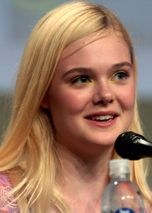 Elle Fanning speaking at the 2014 Comic Con International.