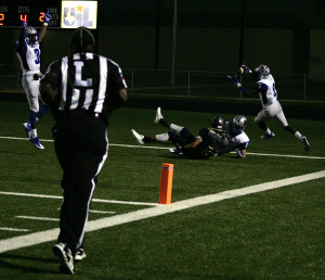 WOOLEY MAMMOTH: Cornerback Brandon Wooley sealed McCallum's win over Akins with this fourth-quarter interception. At the time, Akins trailed by only seven points and was driving for the tying touchdown. McCallum is 4-0 for the first time since 1966. Photo by Tony Lavorgna.