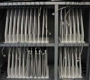 The emptied computer cart in the photography studio. Photo by Madison Olsen